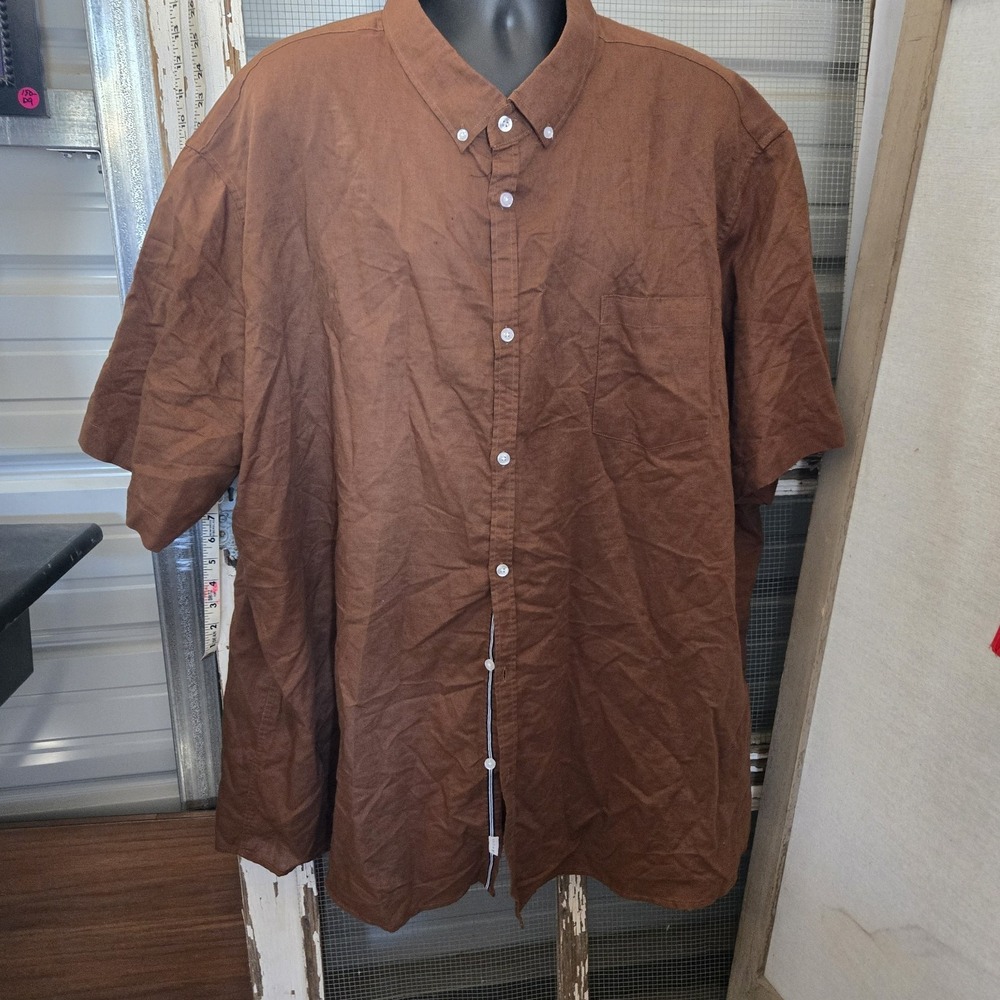 Johnny Bigg Shirt Mens 7XL Linen Blend Button Up Tahiti Short Sleeve Comfort NEW